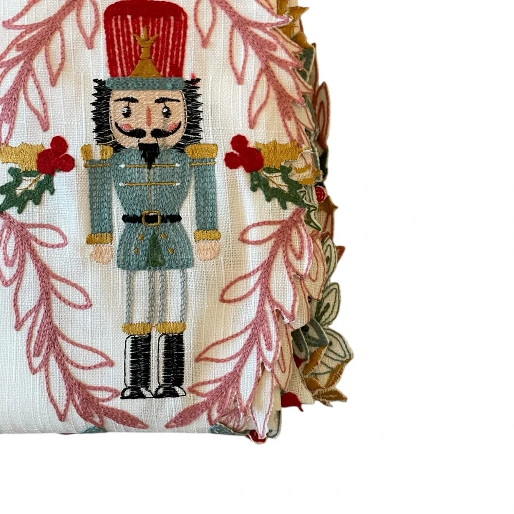 Envogue Embroidered NUTCRACKER Christmas Shower Curtain 72x72 Holiday NEW
